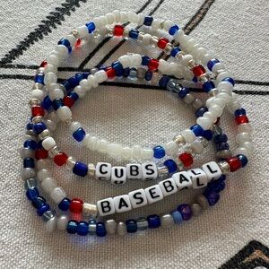 Cubs Baseball Beaded Bracelets